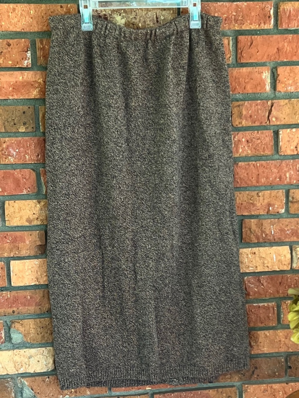 Vintage Mocha Brown and Black Sweater Knit Pencil Skirt